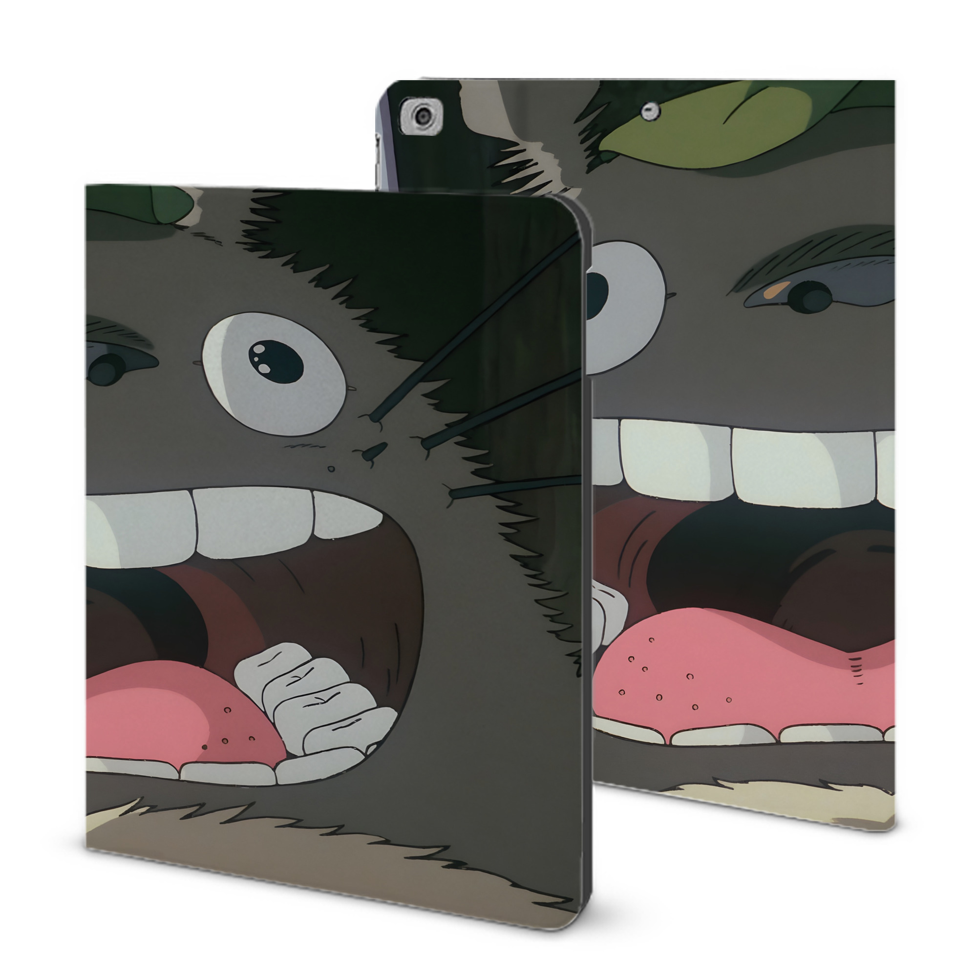 （画像用） となりのトトロ 草壁メイ 草壁サツキ My Neighbor Totoro Satsuki Kusakabe Mei Kusakabe IPad ケース ブック型 PUレザー TPU 耐衝撃 軽量 薄型 ペン収納なし 全面保護 IPad 各モデル対応